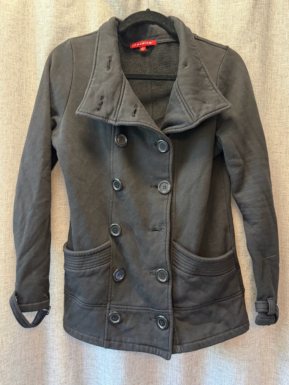 Black Double-Breasted Women's Jacket Large